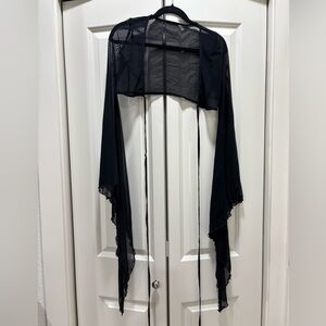 Crazy Cstz Elegant Black Sheer Cropped Sexy Wrap Lingerie Goth Festival XS